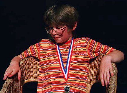 Eric with chess medal (Summer 1998)